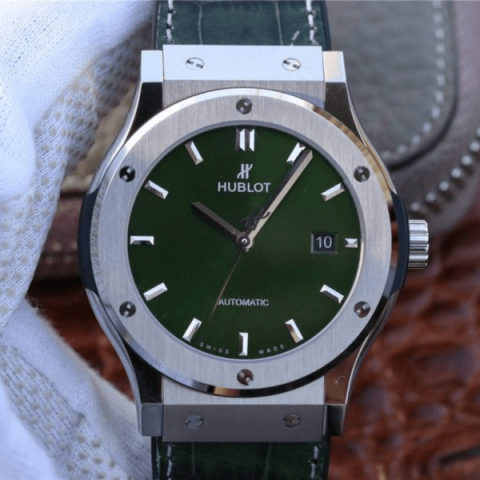 위블로 클래식퓨전 티타늄 그린다이얼 가죽스트랩 38mm